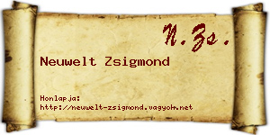Neuwelt Zsigmond névjegykártya
